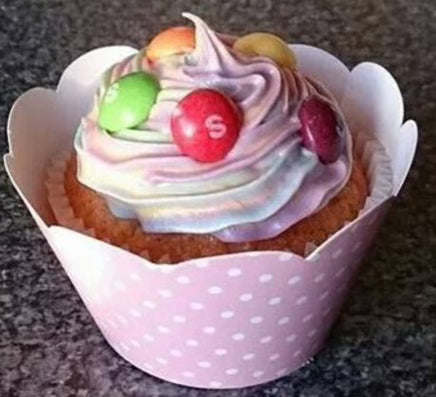 Skittles Cupcake